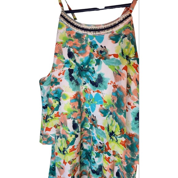 IZ Byer Spagetti Strap Top Beautiful Colors with Layers Size Large - Picture 2 of 4